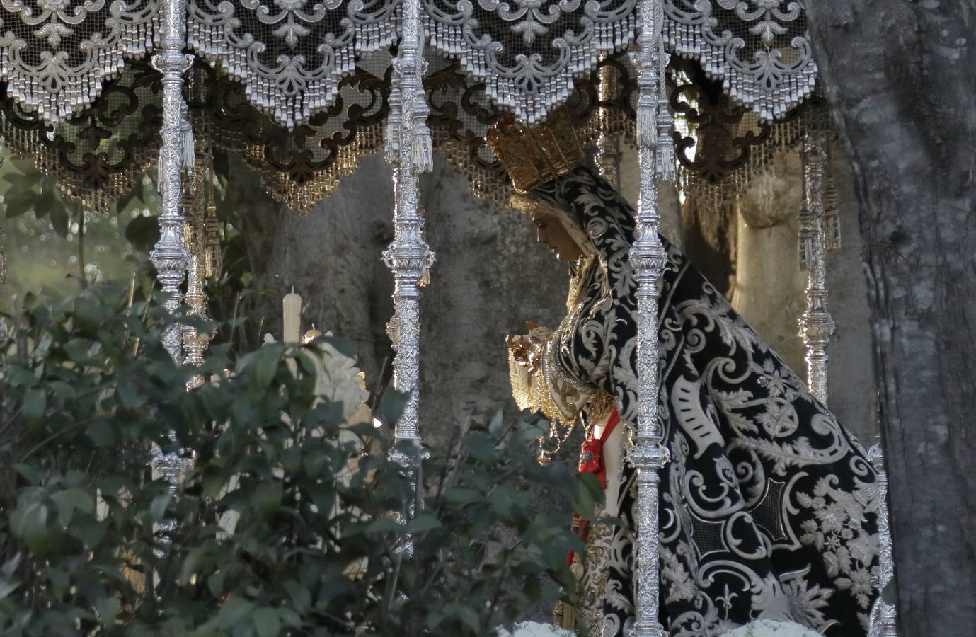 La Candelaria por los Jardines de Murillo de día en la Semana Santa de