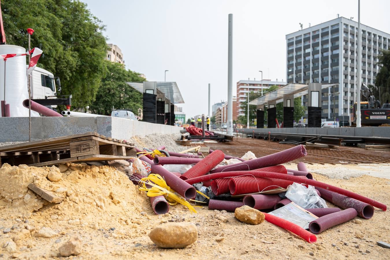 Las imágenes del estado de las obras de ampliación del tranvía de