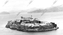 Vista aérea de la cárcel de máxima seguridad de Alcatraz.