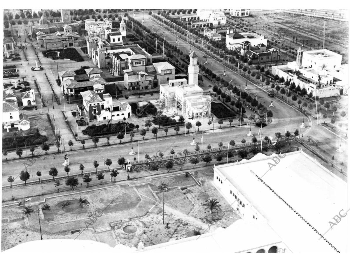 Vista Aérea de la exposición Iberoamericana de 1929 en Sevilla