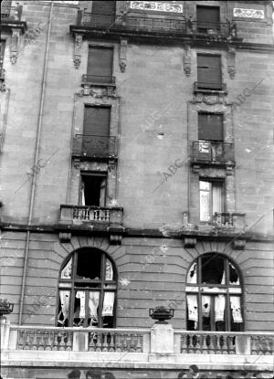 El hotel María Cristina, de san Sebastián, con Numerosos Impactos de bala por...