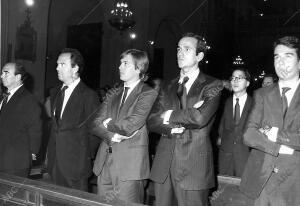 En primer término de izquierda a derecha, Emilio Botín, Jaime Botín, Gonzalo...