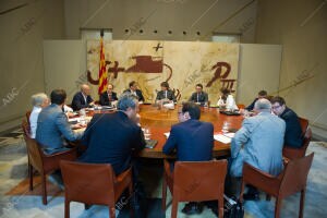 Reunión ejecutiva del gobierno de la Generalitat de Cataluña, presidido por...