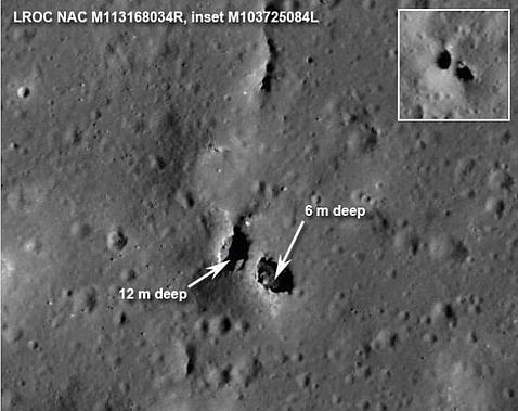 La NASA descubre dos puentes en la Luna