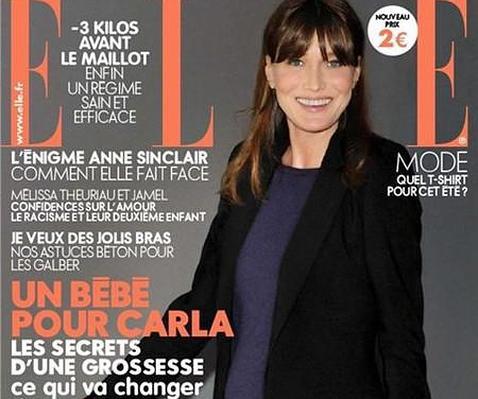 Carla Bruni regresa a la portada de «Elle»