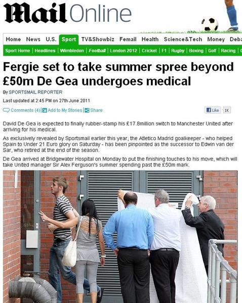 De Gea, «cazado» en Manchester