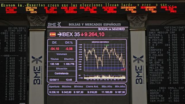 El Ibex cede otro 2,18% y pierde más de un 5% en dos días tras superar la deuda los 400 puntos