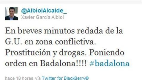 El alcalde de Badalona anticipa en Twitter una redada de la Policia Local