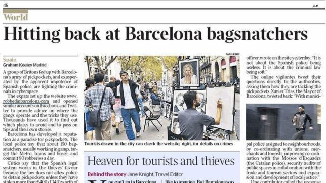 Barcelona, el paraíso de los carteristas para «The Times»