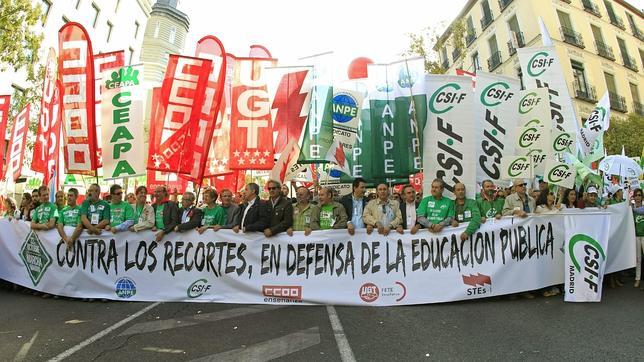 Nuevas protestas contra los recortes en educación en las calles de Madrid