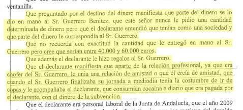«Me dijo en un bar de copas que daba ayudas sin justificar»