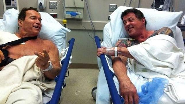 Schwarzenegger y Stallone, inseparables hasta en el hospital