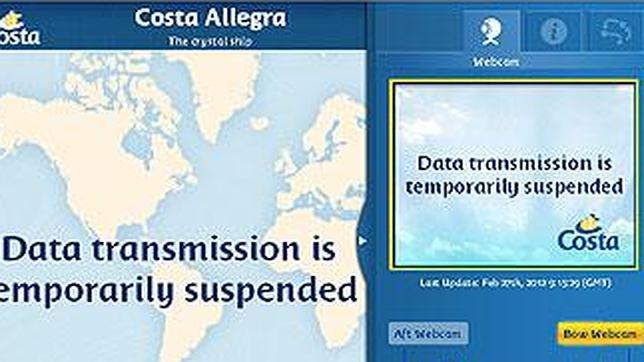 La «webcam» a bordo del Costa Allegra deja de emitir