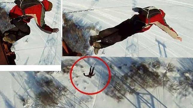 Un saltador base se precipita al vacío al no abrirse su paracaídas