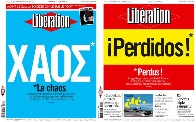 «Libération» dedica su portada a la crisis española