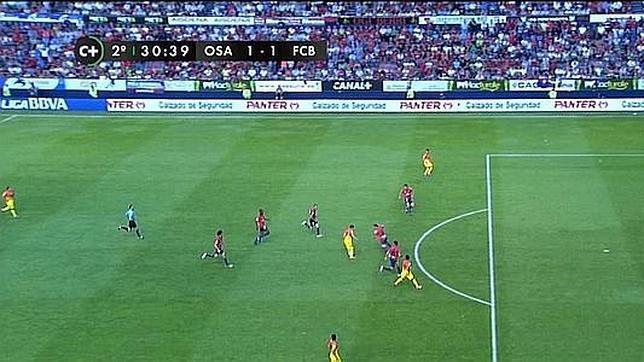 Osasuna reclama fuera de juego en el gol del empate del Barcelona