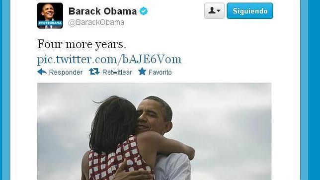Elecciones EE.UU. 2012: Obama agradece en Twitter su victoria sobre Romney