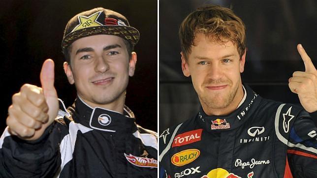Jorge Lorenzo y Sebastian Vettel se verán las caras en la Carrera de Campeones