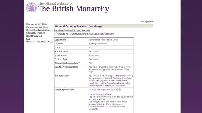 La Reina Isabel II busca friegaplatos