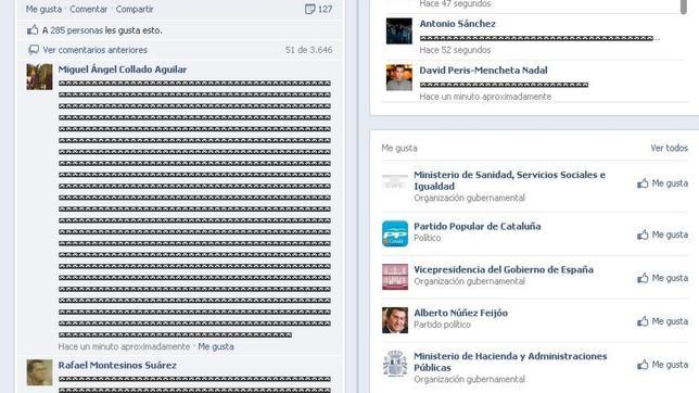 Los internautas llenan el Facebook del PP de «sobres» virtuales en sus comentarios