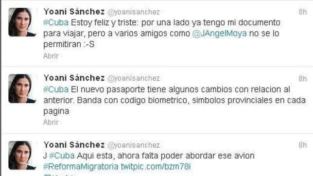 Cuba entrega un pasaporte a Yoani Sánchez y se lo niega a Ángel Moya
