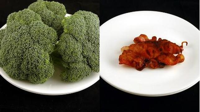 Medio kilo de brócoli tiene las mismas calorías que tres lonchas de beicon frito