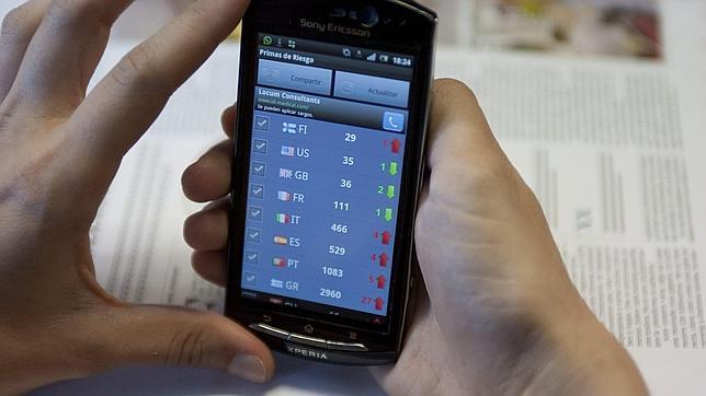 Un usuario consulta una aplicación para comprobar la prima de riesgo