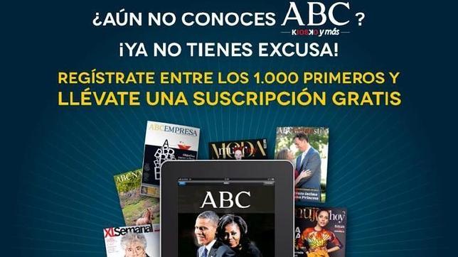 ABC regala una suscripción a Kiosko y Más a los 1.000 primeros registros