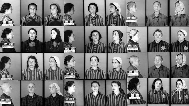 Retratos de prisioneras internadas en el campo de exterminio de Auschwitz