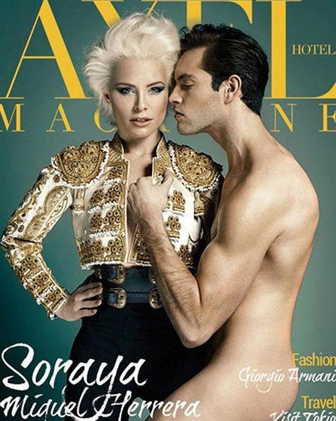 Soraya Arnelas se viste de torera y su novio se desnuda para una portada