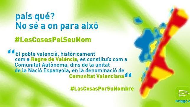 NNGG lanza una campaña para desterrar el término «País Valencià»