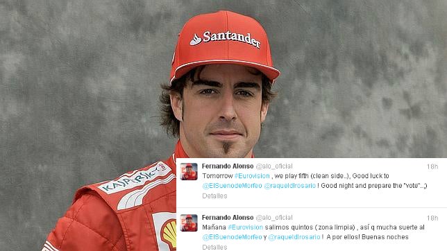 Alonso desea suerte a su exmujer en Eurovisión 2013