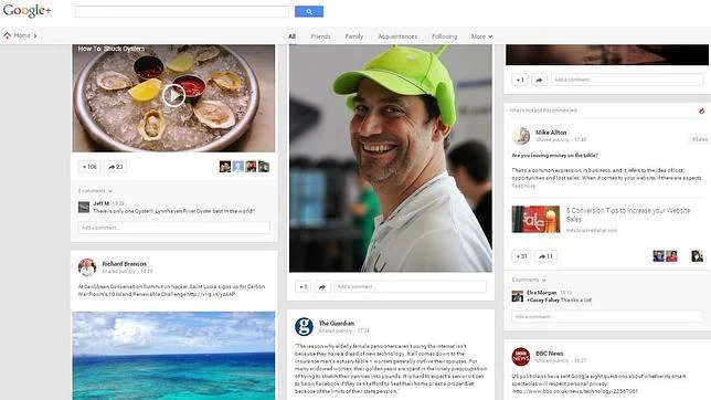 Google+ cambia de piel