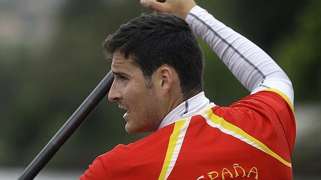 David Cal, durante una sesión de entrenamiento en Pontevedra