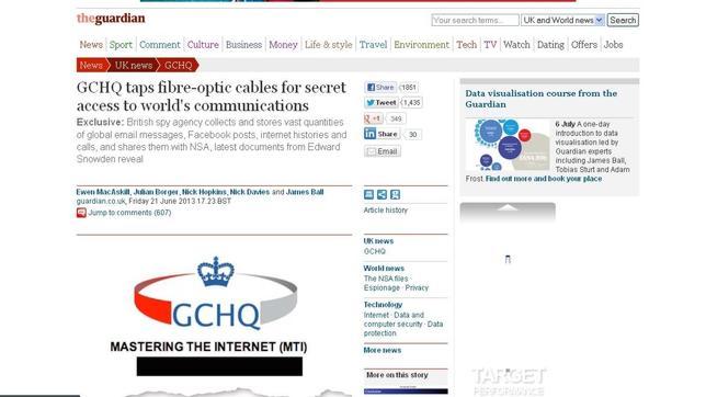 La inteligencia británica tiene «pinchada» la red global de cables de fibra óptica