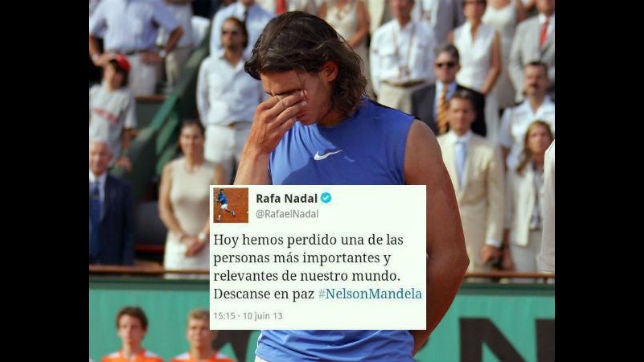 Rafa Nadal se hizo eco del mal estado de Nelson Mandela y se anticipó a su muerte