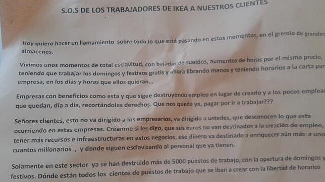 Los trabajadores de Ikea reclaman a los clientes que no acudan los domingos a la tienda