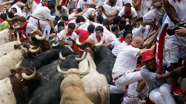 Sanfermines 2013: Un espectador sufrió un infarto de miocardio cuando veía el tapón