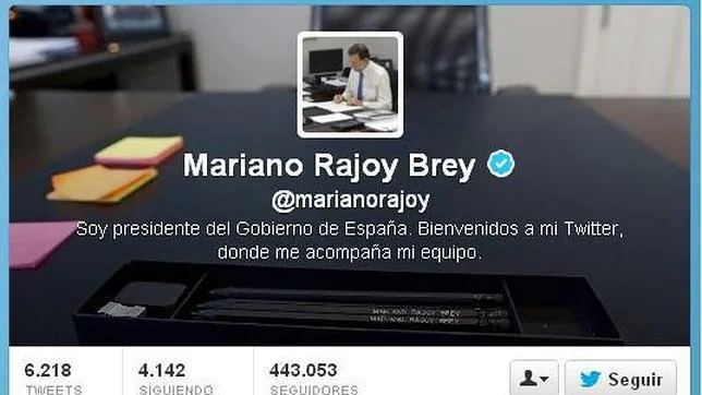 Así es Rajoy en Twitter: cinco mensajes diarios para más de 440.000 seguidores