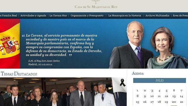 La web de la Casa del Rey, de luto