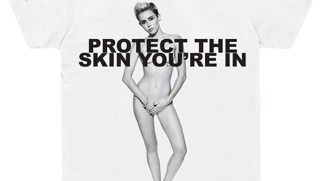 Miley Cyrus exhibe su delgadez en un desnudo solidario