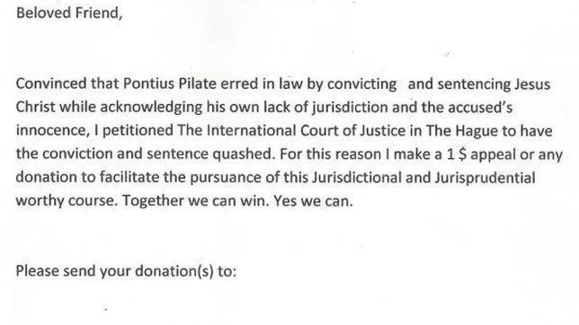 Un abogado intenta revocar la condena a muerte de Jesucristo