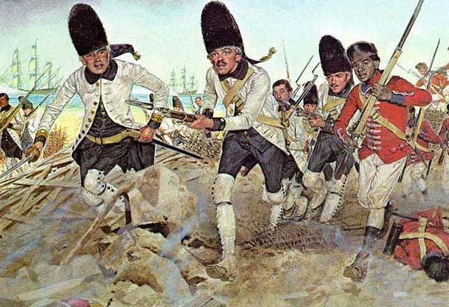 Tropas españolas cargan contra los ingleses en el fuerte del «Rey Jorge»