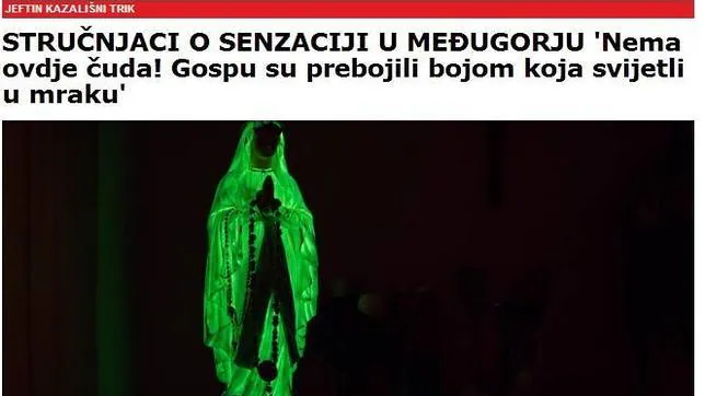 Descubren que el milagro de la Virgen de Medjugorje se debe a una sustancia fluorescente