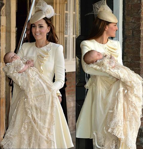 Catalina elige un abrigo de Alexander McQueen para el bautizo del Príncipe Jorge