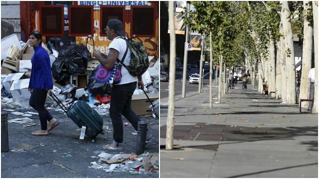 Huelga de limpieza: La Milla de Oro reluce en plena huelga de basura