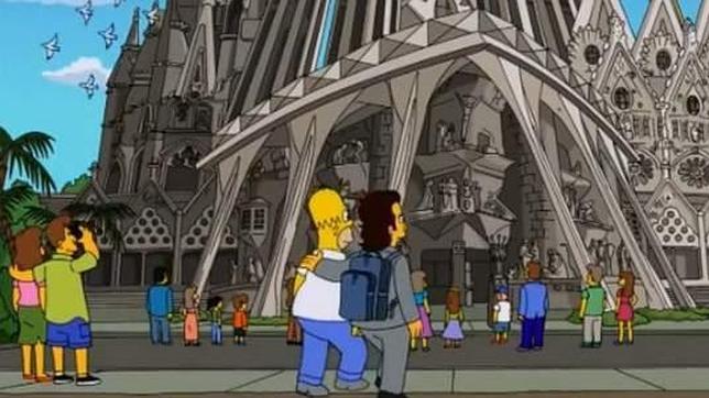 Homer Simpson visita la Sagrada Familia