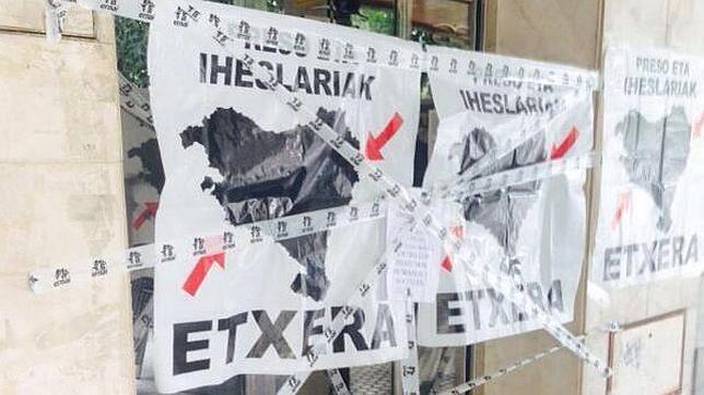 Pancartas a favor de los presos de ETA