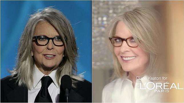 Diane Keaton: de la realidad de los Globos de Oro al Photoshop de L'Oreal
