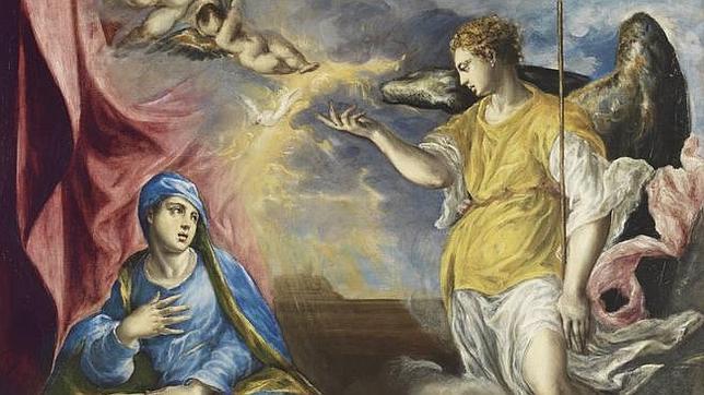 Detalle de la «Anunciación», de El Greco, de la colección del Museo Thyssen